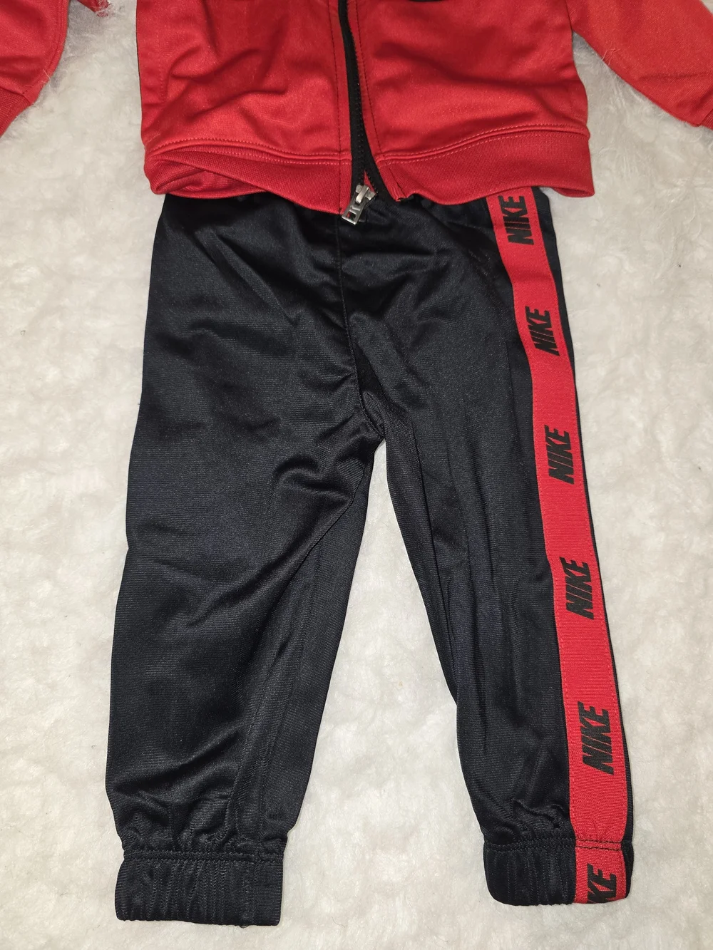 Nike Kids Red and Black Track Set - Zip Jacket & Joggers
